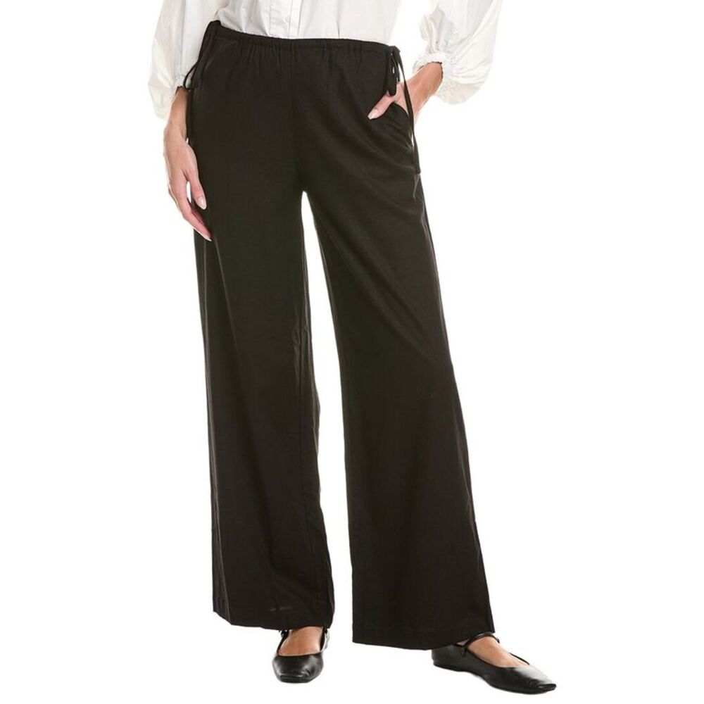 Nia Womens  Alejo Linen-Blend Pant, Black